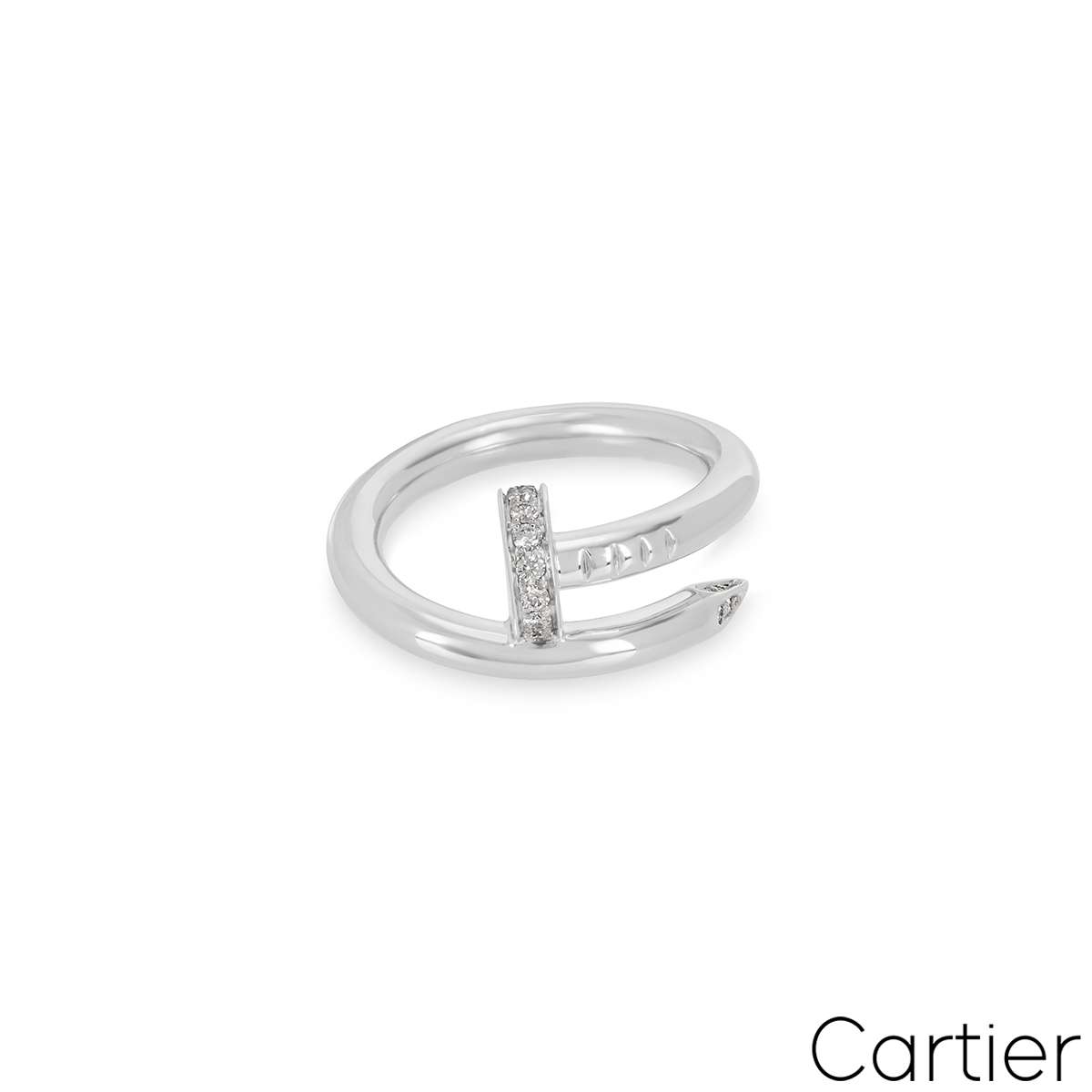 Cartier White Gold Diamond Juste un Clou Ring Size 52 B4092700 | Rich ...